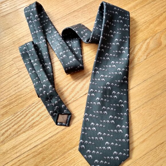 Vintage Elephant Neck Tie Jim Thompson Made in Thailand Necktie - Picture 6 of 11